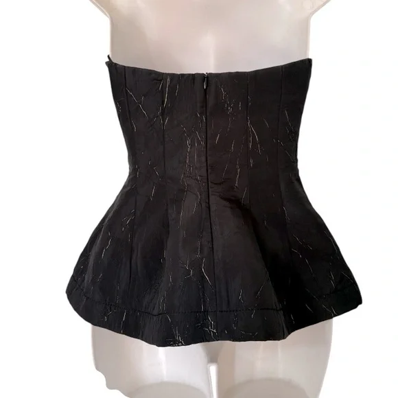 Zara Black Textured Top size Small - Picture 4 of 5